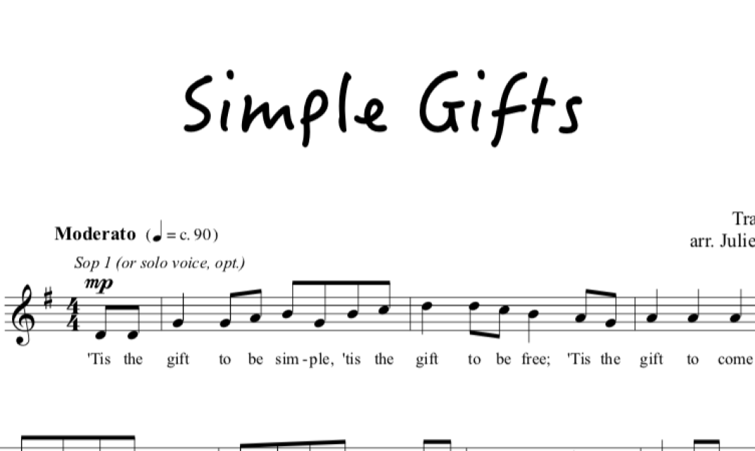 Simple Gifts (arr. Julie Gaulke)