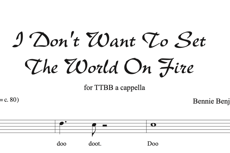 I Don't Want To Set The World On Fire (arr. Julie Gaulke) - male version