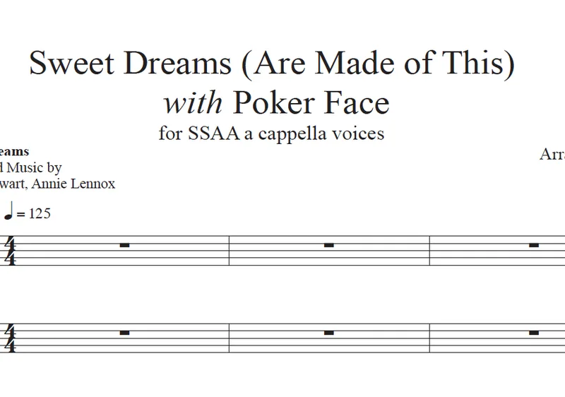 Sweet Dreams with Poker Face mashup (arr. Rob Lane)