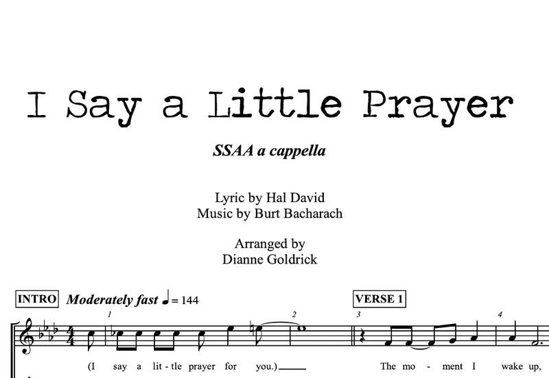I Say A Little Prayer (arr. Dianne Goldrick)